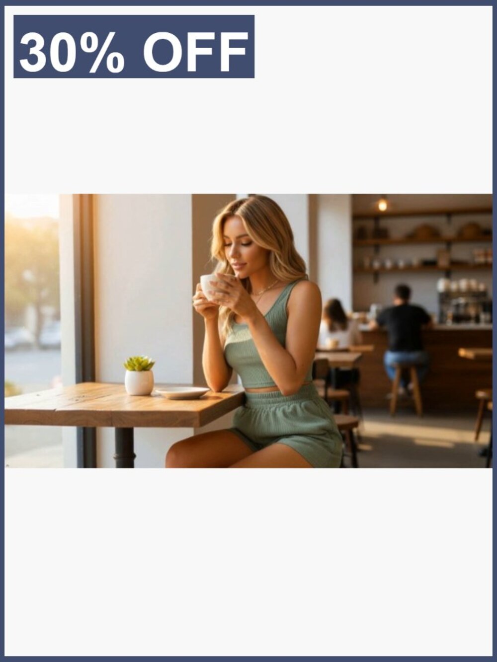 Two Piece Lounge Set Sleeveless Crop Top High Waisted Shorts - Picture 6 of 7